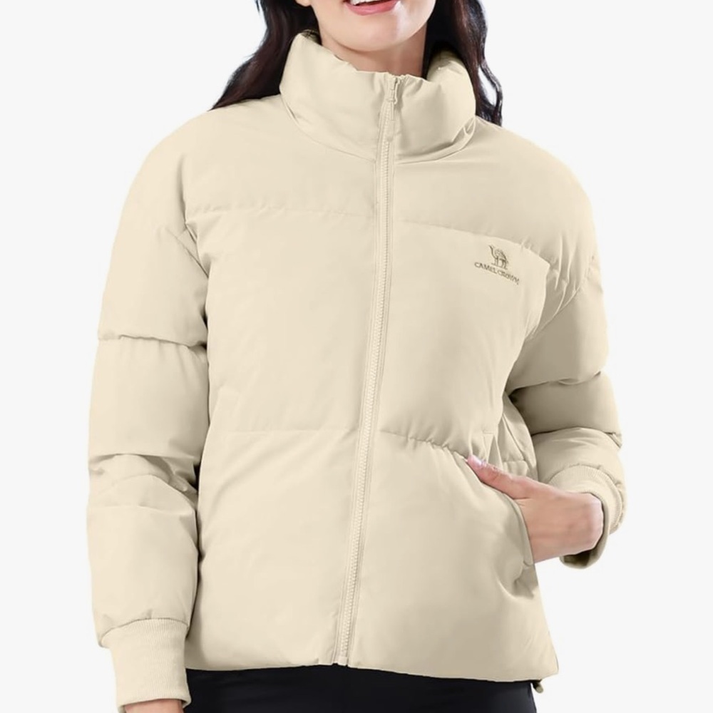 CAMELSPORTS Women's Lightweight Hooded Winter Coat Oversized Quilted Puffer M